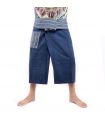Pantalones de pescador tailandeses tejidos a mano - colores naturales índigo