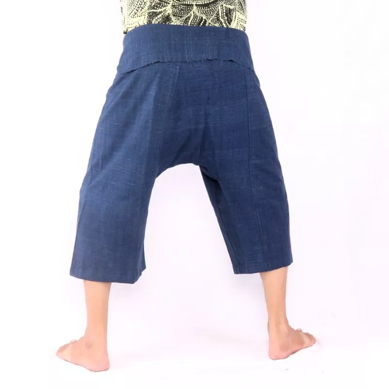 Thai fisherman pants hand woven - natural colors indigo