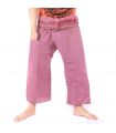Thai fisherman pants with pattern border - cotton - pink
