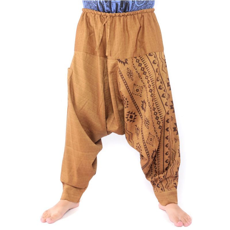 Pantalones de harén con patrón azteca