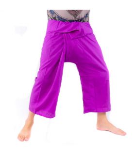 Pantalon de pêcheur thaïlandais en viscose - violet