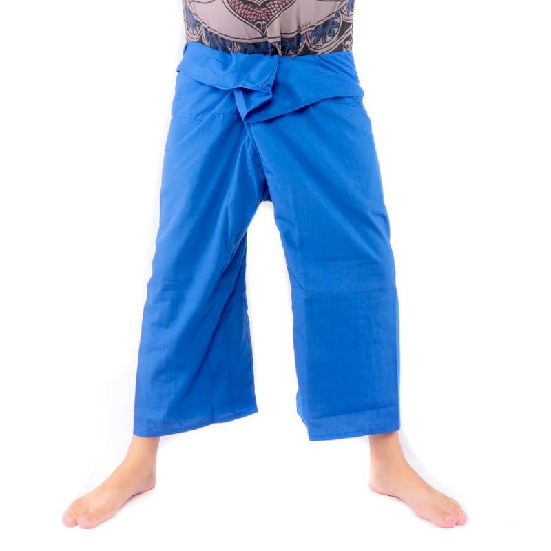 Jing Shop - Pantalones de pescador tailandés - viscosa azul️