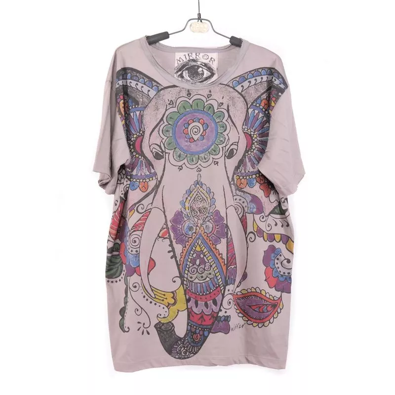 "Mirror" Hippie Ganesha Elephant T-Shirt Size L