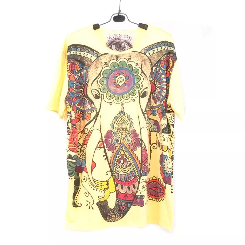 "Mirror" Hippie Ganesha Elephant T-Shirt Size L