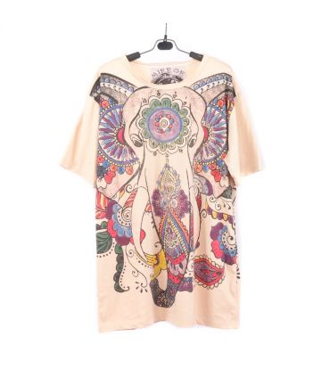 "Mirror" Hippie Ganesha Elefant T-Shirt Größe L