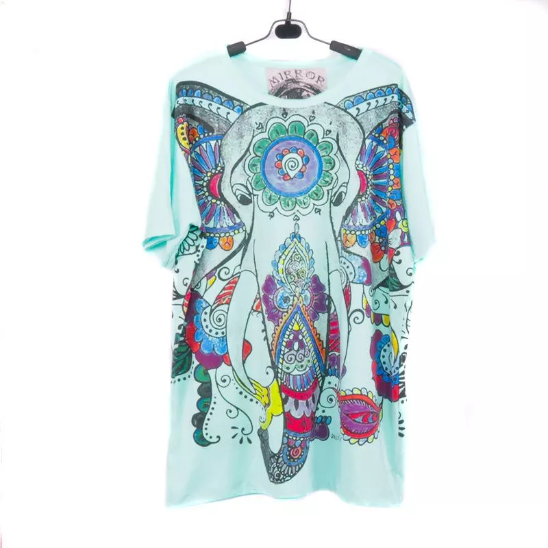 "Mirror" Hippie Ganesha Elefant T-Shirt Größe L