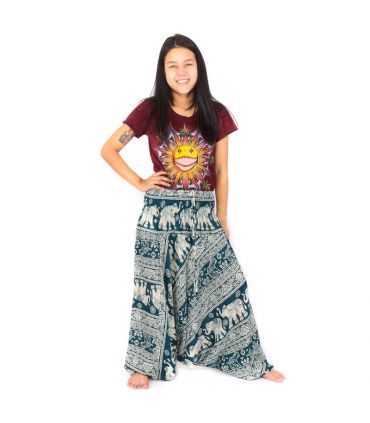 Harem pants jumpsuit for women elephants turquoise