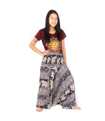 Harem pants jumpsuit for women elephants dark blue