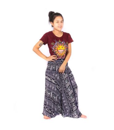 Harem pants jumpsuit for women elephants dark blue