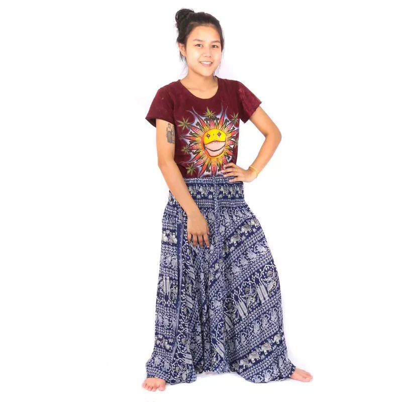 Aladinhose Jumpsuit für Frauen Elefanten blau