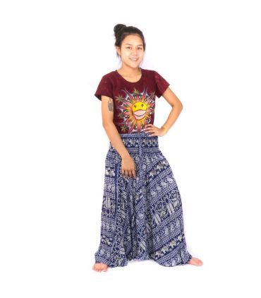 Harem pants jumpsuit for women elephants blue