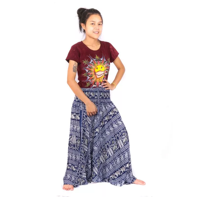 Combinaison pantalon sarouel pour femmes éléphants bleu