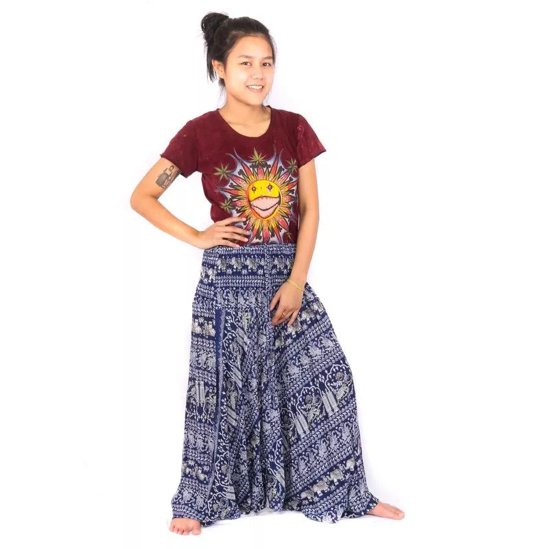Aladinhose Jumpsuit für Frauen Elefanten blau