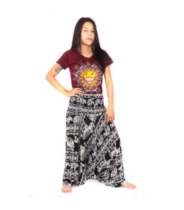 Combinaison pantalon harem pour femmes éléphants noir