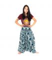 Harem pants jumpsuit for women elephants turquoise