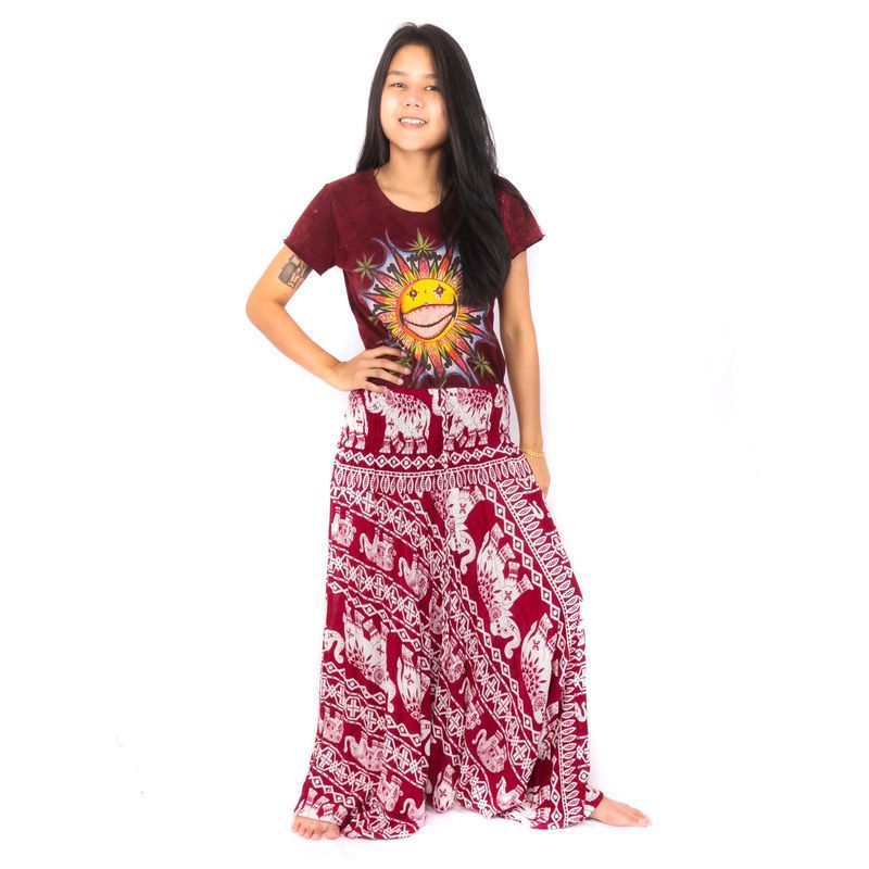 Harem pants jumpsuit for women elephants red