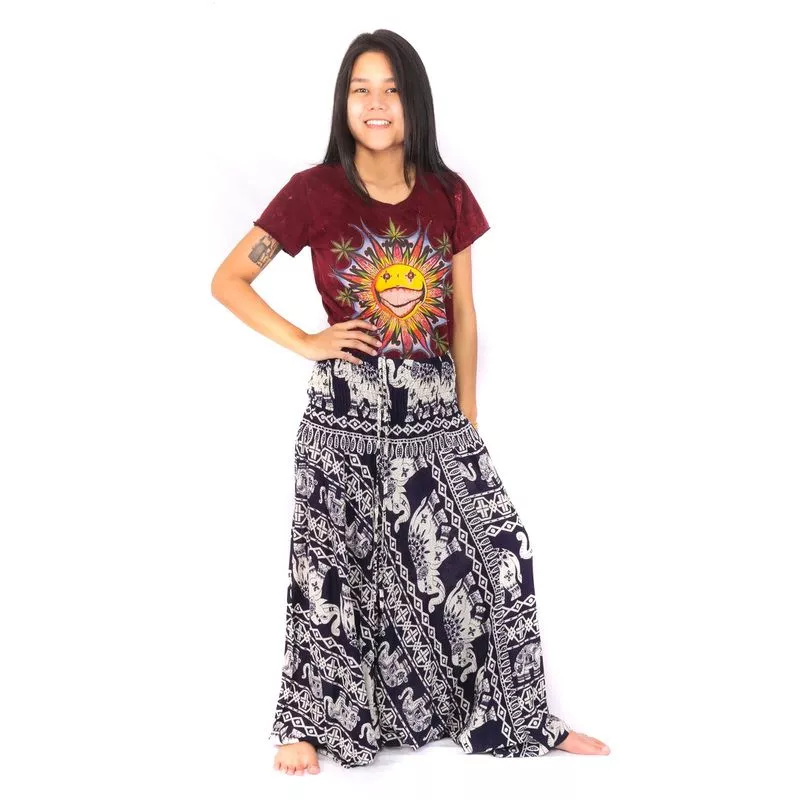 Aladinhose Jumpsuit für Frauen Elefanten schwarz