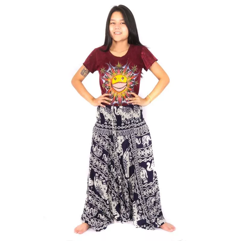 Aladinhose Jumpsuit für Frauen Elefanten schwarz