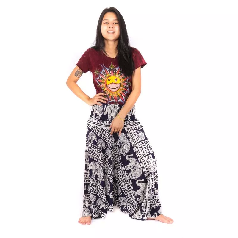 Combinaison pantalon sarouel éléphants bleu foncé