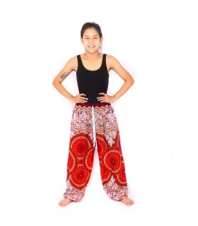 Pantalon sarouel Mandala rouge