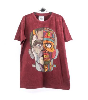 T-Shirt "No Time" Frankenstein Taille M Stonewashed