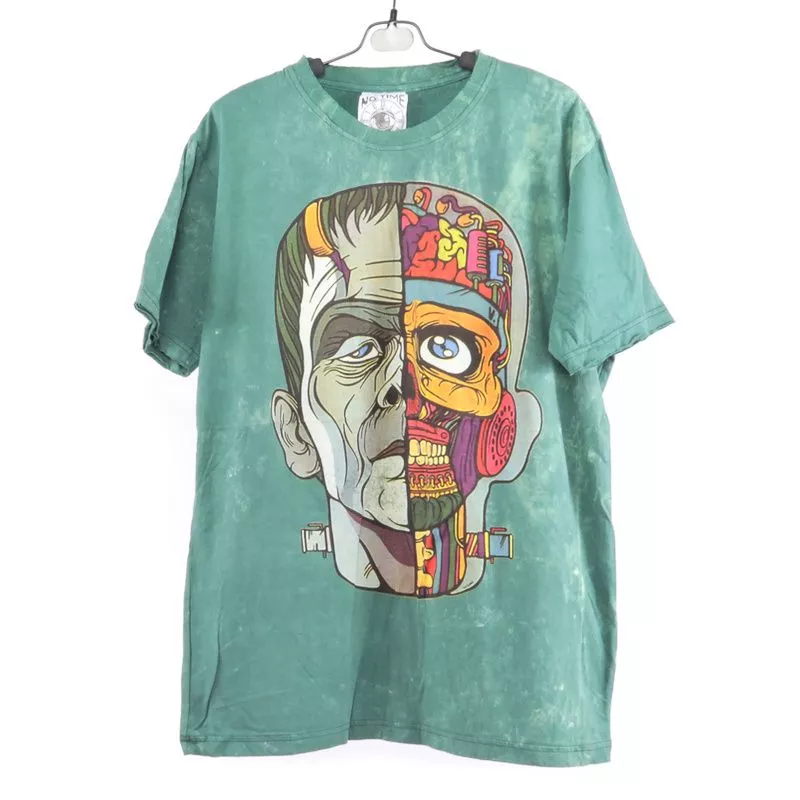 "No Time" T-Shirt Frankenstein Size M Stonewashed