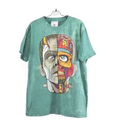 "No Time" T-Shirt Frankenstein Größe M Stonewashed