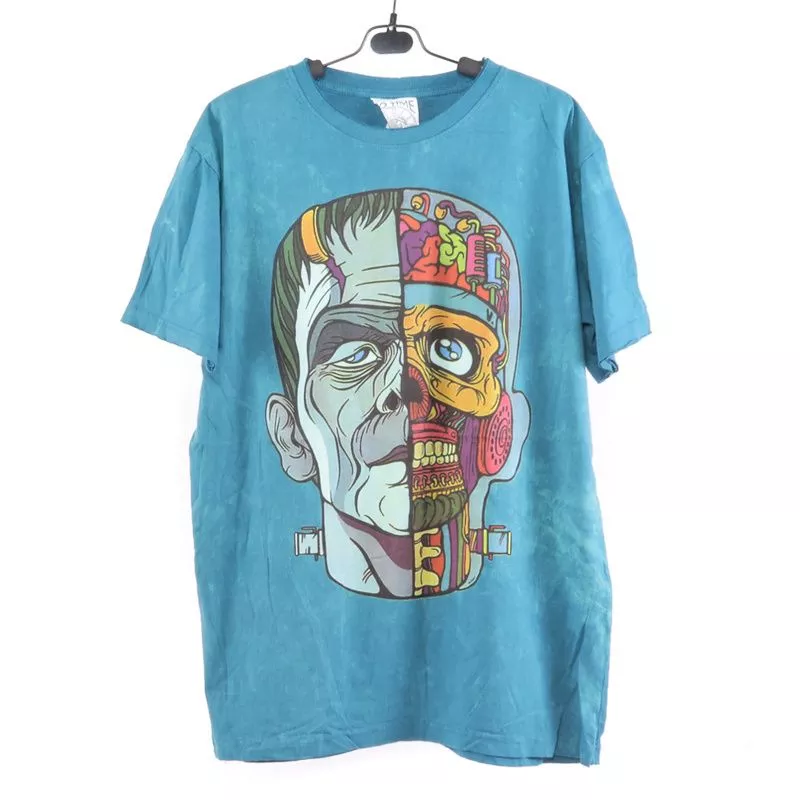 T-Shirt "No Time" Frankenstein Taille M Stonewashed