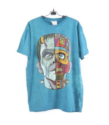 T-Shirt "No Time" Frankenstein Taille M Stonewashed