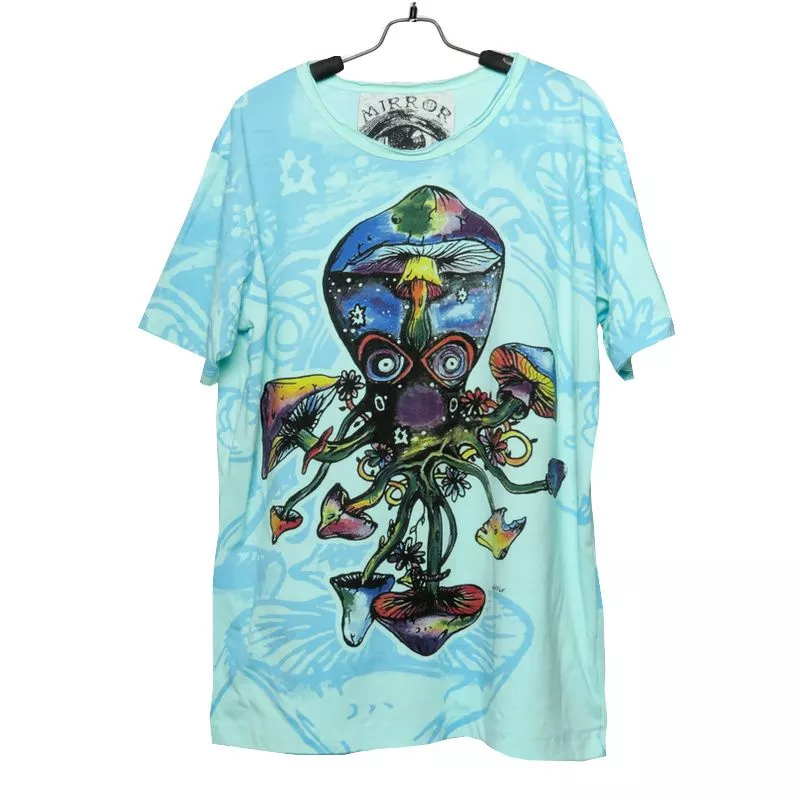 "Mirror" Tintenfisch, Krake, Pilze T-Shirt Größe M