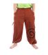 Harem pants for tying Spiral design in heavy cotton