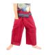 Thai fisherman pants with elephant pattern border red