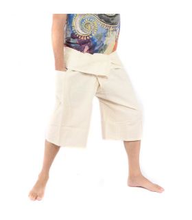 3/4 pantalones cortos de pescador tailandés - sin teñir - algodón