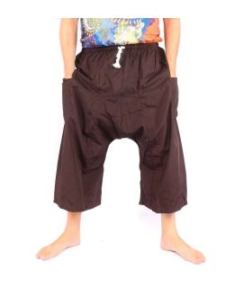 Pantalones cortos boxer de pescador tailandés - marrón