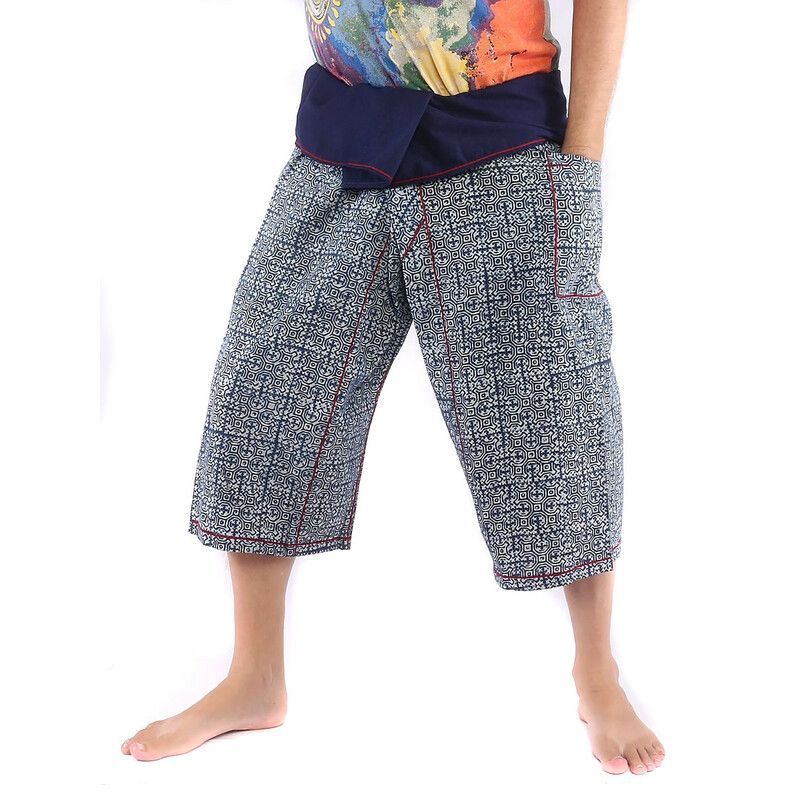 Pantalon de pêcheur thaïlandais de Chiang Mai, Capri en coton lourd