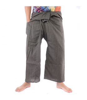 Pantalon de pêcheur thaïlandais - coton mélangé - gris