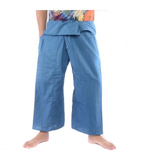 Pantalon de pêcheur thaïlandais - coton mélangé - bleu clair