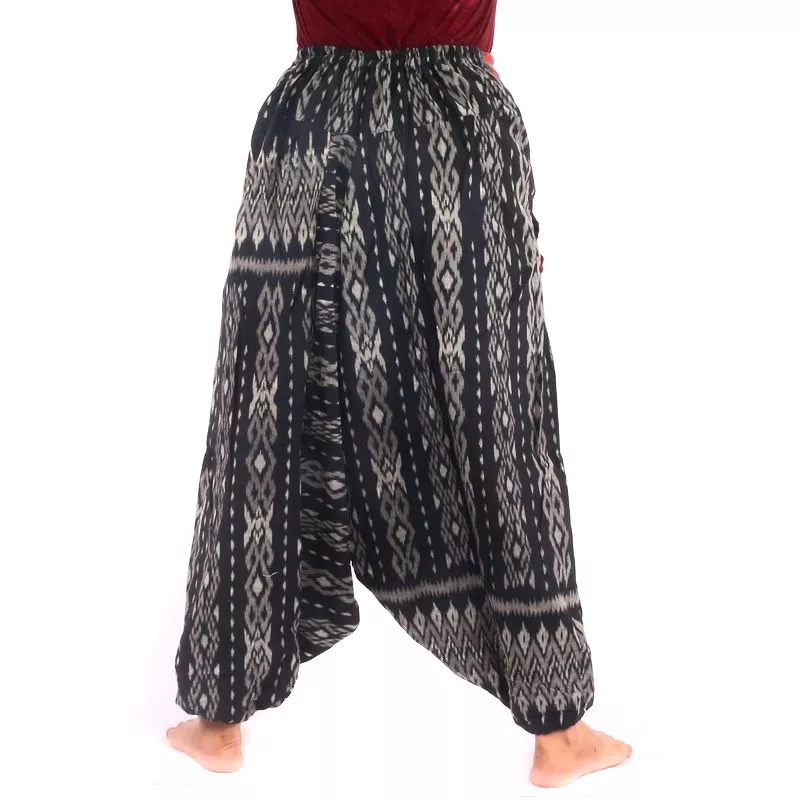 Aladinhose Aztekenmuster schwarz