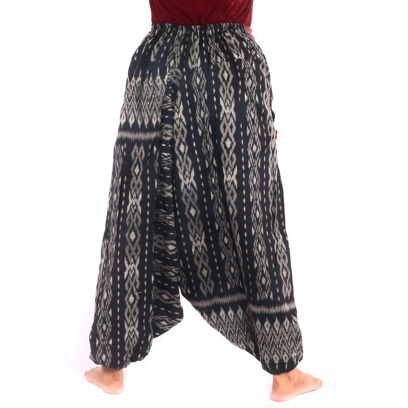 Pantalon sarouel motif aztèque noir