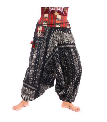 Harem pants Aztec pattern black