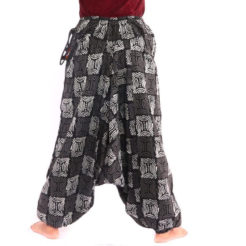 Pantalones de harén del norte de Tailandia patrón cuadrado