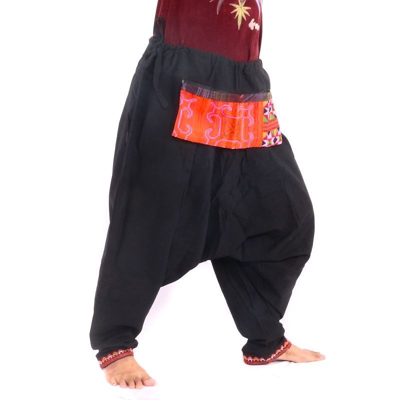 Pantalon sarouel style Hmong à nouer de côté