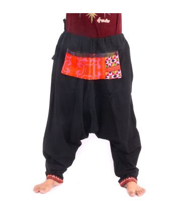 Pantalon sarouel style Hmong à nouer de côté
