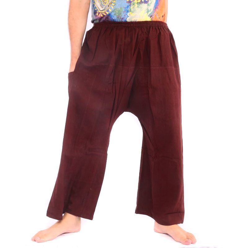Pantalones casuales de algodón - marrón