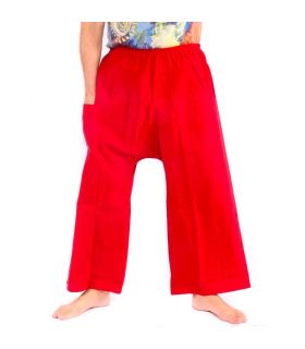 Pantalon décontracté en coton - rouge