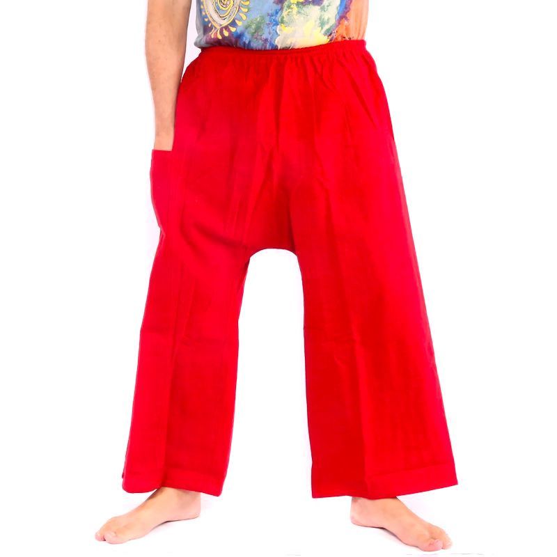 Pantalon décontracté en coton - rouge