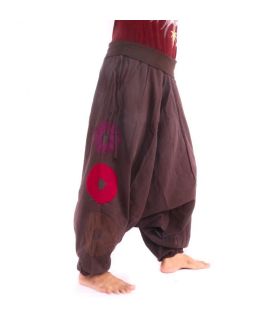 Pantalones de harén marrón, algodón
