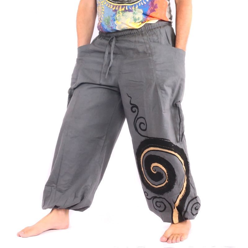 Pantalon hippie thaïlandais à motif spiralé