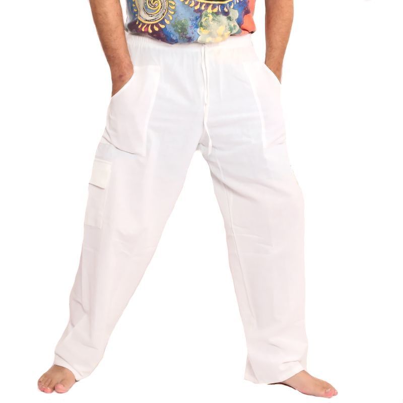 Casual pants cotton - white