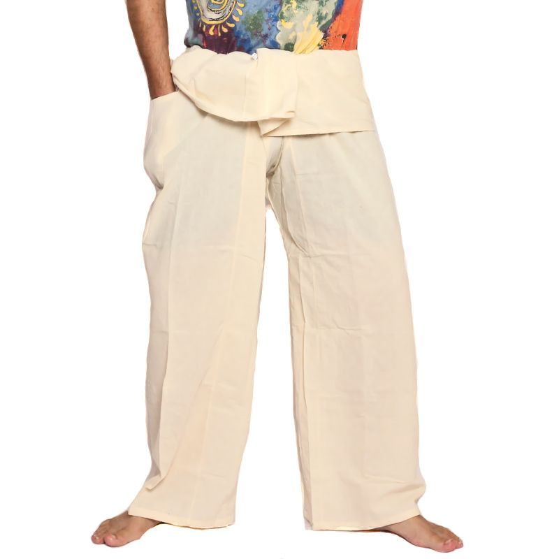 Pantalon de pêcheur - Non coloré - Pantalon de pêcheur en coton extra long
